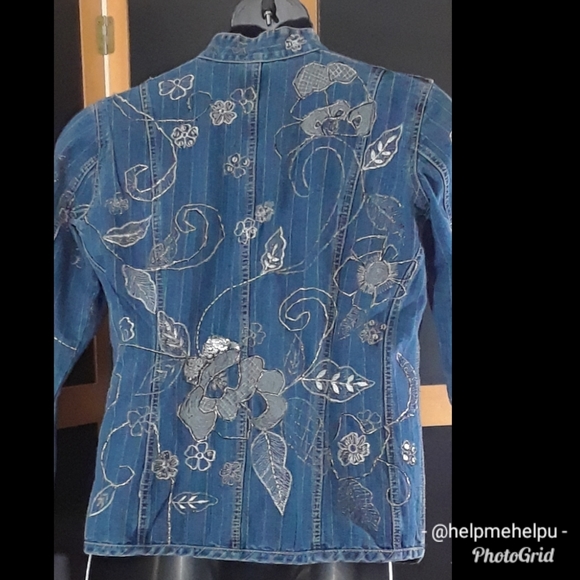 Chicos Sequin/Embroidered Denim Jacket - Picture 7 of 16